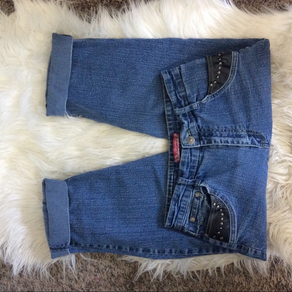 Cos Jean Capris leather stud Jeans Roll Hem 6P cuffed Citizens of Humanity - Picture 4 of 7